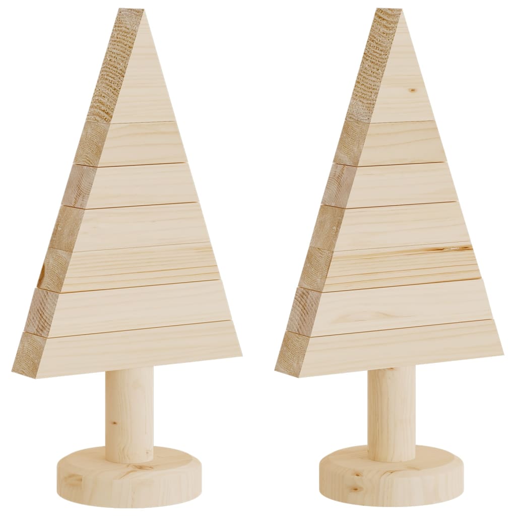Kerstdecoraties kerstboom 2 st 30 cm massief grenenhout is nu te koop bij PeponiXL, paradijselijk wonen!