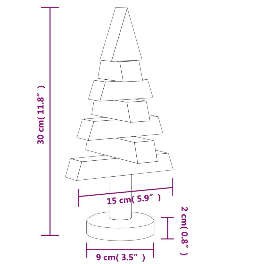 Kerstdecoraties kerstboom 2 st 30 cm massief grenenhout is nu te koop bij PeponiXL, paradijselijk wonen!