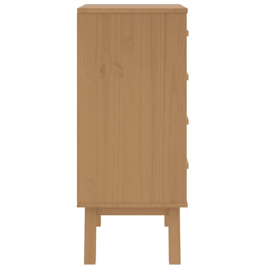 Nachtkastje OLDEN massief grenenhout wit en bruin is nu te koop bij PeponiXL, paradijselijk wonen!