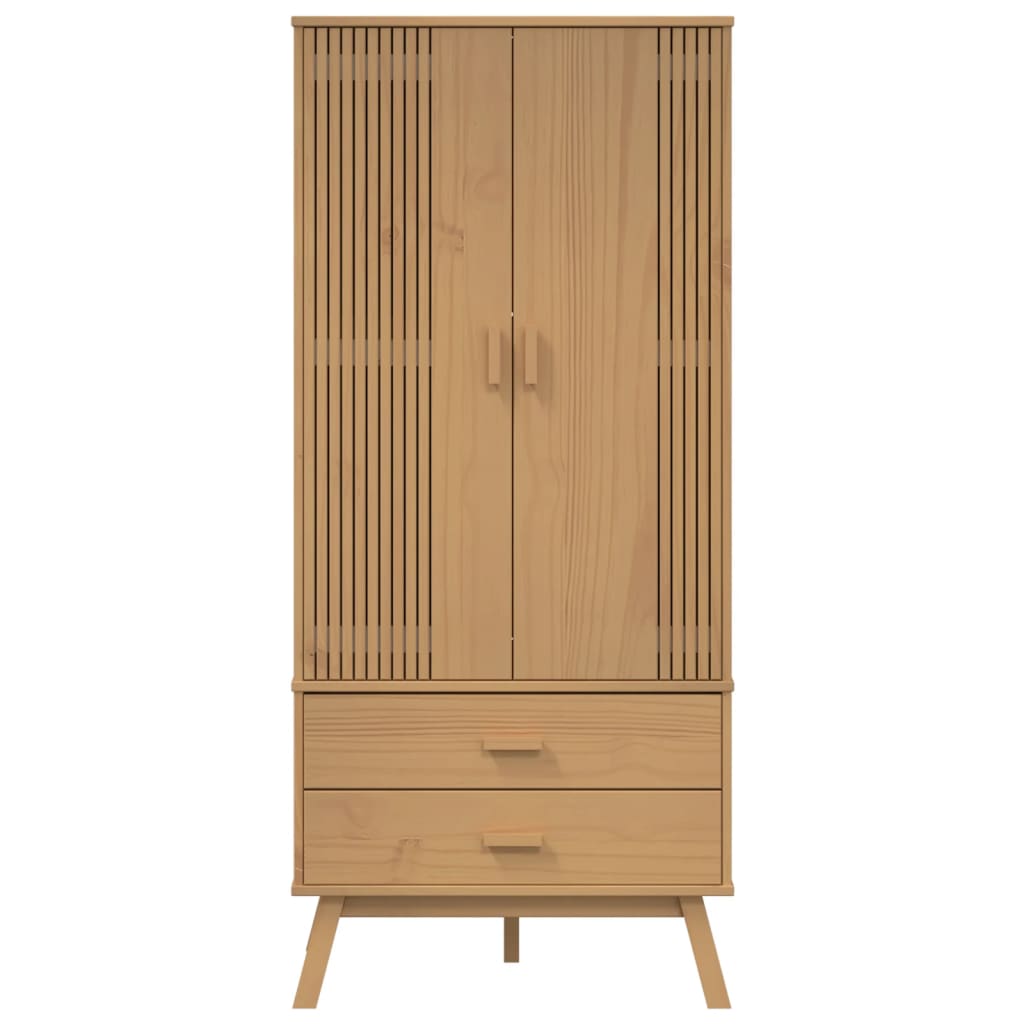 Kledingkast OLDEN 76,5x53x172 cm massief grenenhout bruin is nu te koop bij PeponiXL, paradijselijk wonen!