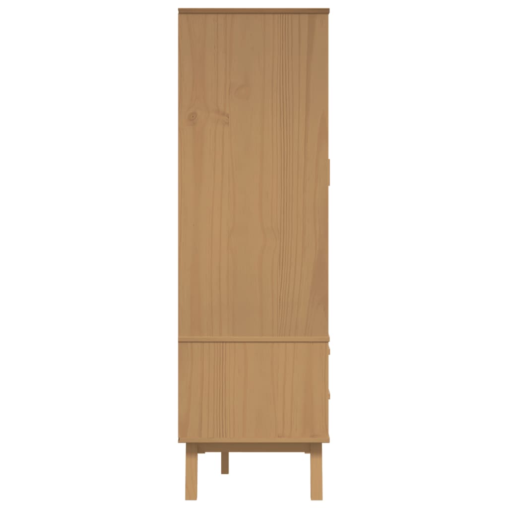 Kledingkast OLDEN 76,5x53x172 cm grenenhout wit en bruin is nu te koop bij PeponiXL, paradijselijk wonen!