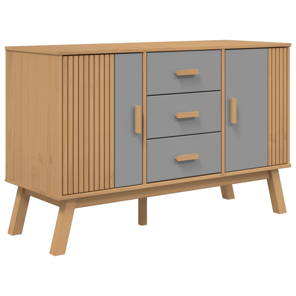 Dressoir OLDEN 114x43x73,5 cm massief grenenhout grijs en bruin is nu te koop bij PeponiXL, paradijselijk wonen!