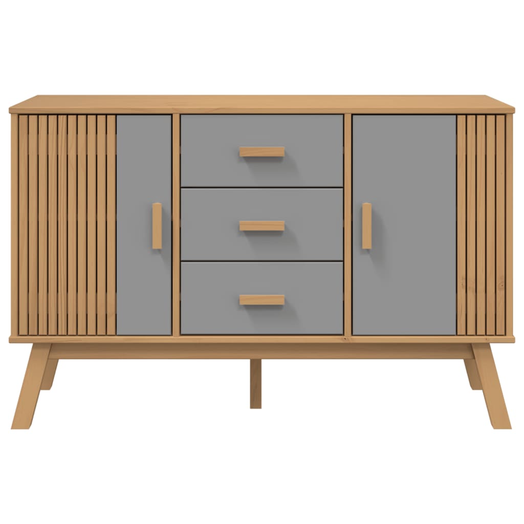 Dressoir OLDEN 114x43x73,5 cm massief grenenhout grijs en bruin is nu te koop bij PeponiXL, paradijselijk wonen!