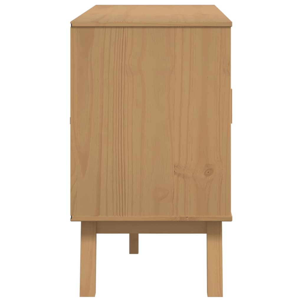 Dressoir OLDEN 114x43x73,5 cm massief grenenhout wit en bruin is nu te koop bij PeponiXL, paradijselijk wonen!
