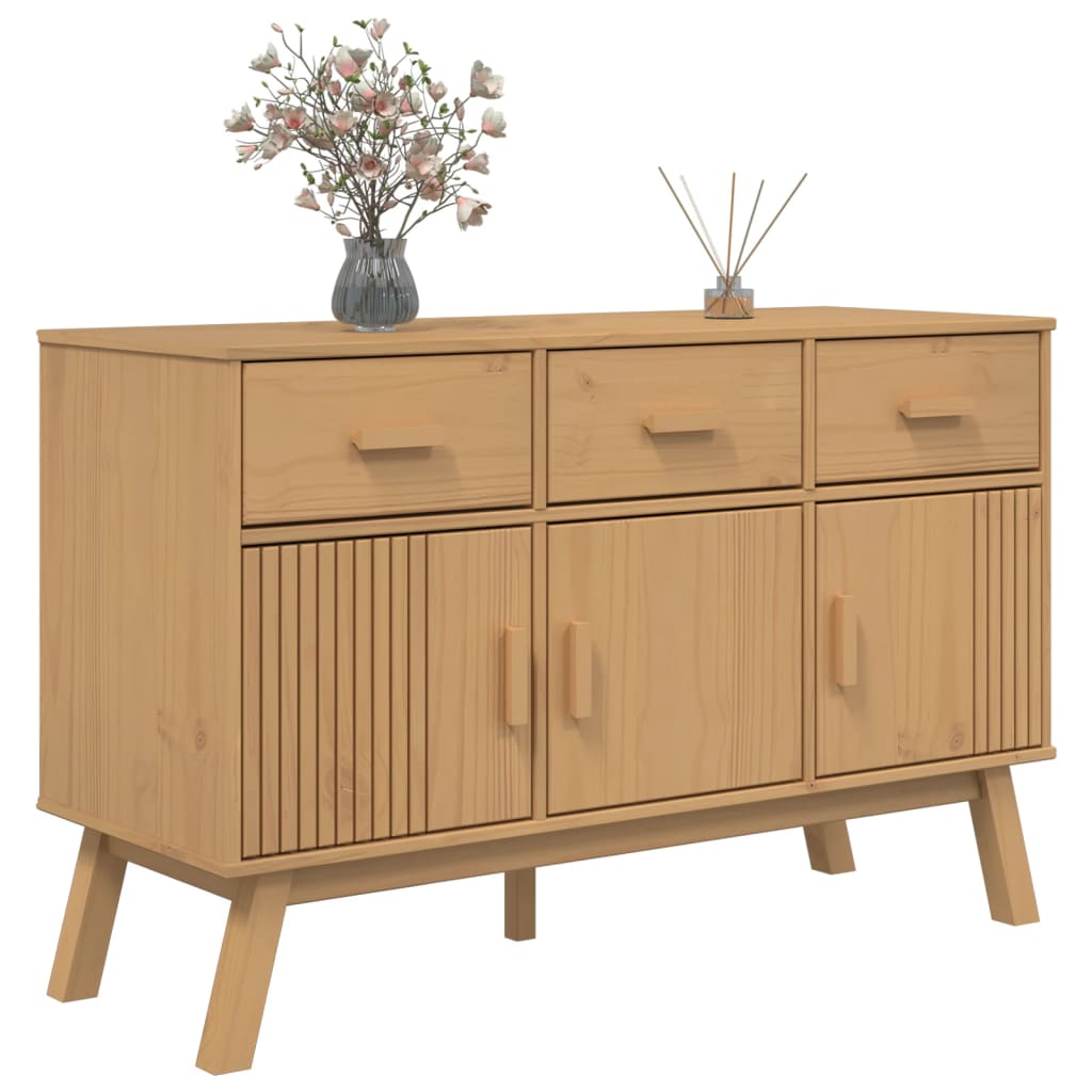 Dressoir OLDEN 114x43x73,5 cm massief grenenhout bruin is nu te koop bij PeponiXL, paradijselijk wonen!