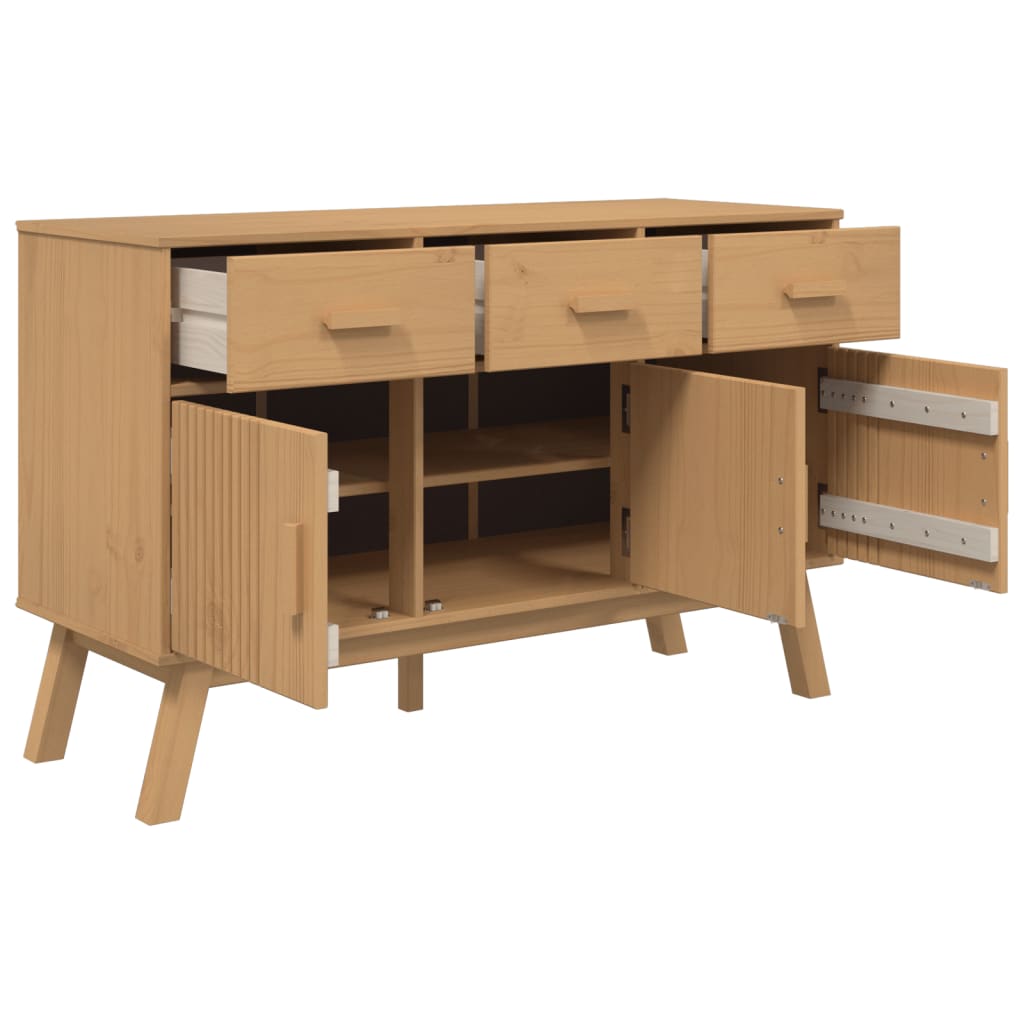 Dressoir OLDEN 114x43x73,5 cm massief grenenhout bruin is nu te koop bij PeponiXL, paradijselijk wonen!