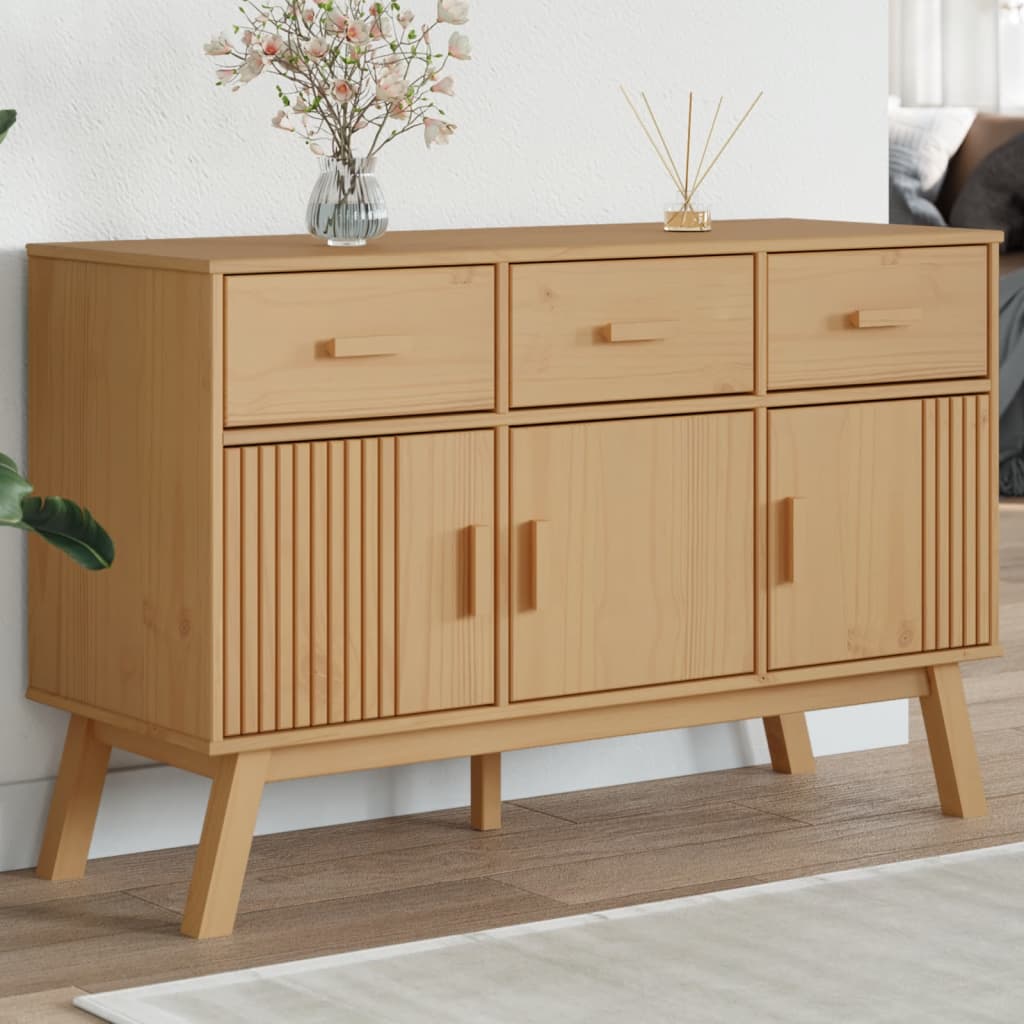 Dressoir OLDEN 114x43x73,5 cm massief grenenhout bruin is nu te koop bij PeponiXL, paradijselijk wonen!