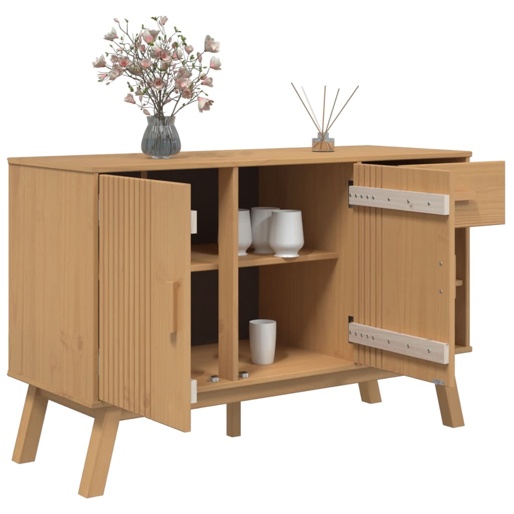 Dressoir OLDEN 114x43x73,5 cm massief grenenhout bruin is nu te koop bij PeponiXL, paradijselijk wonen!