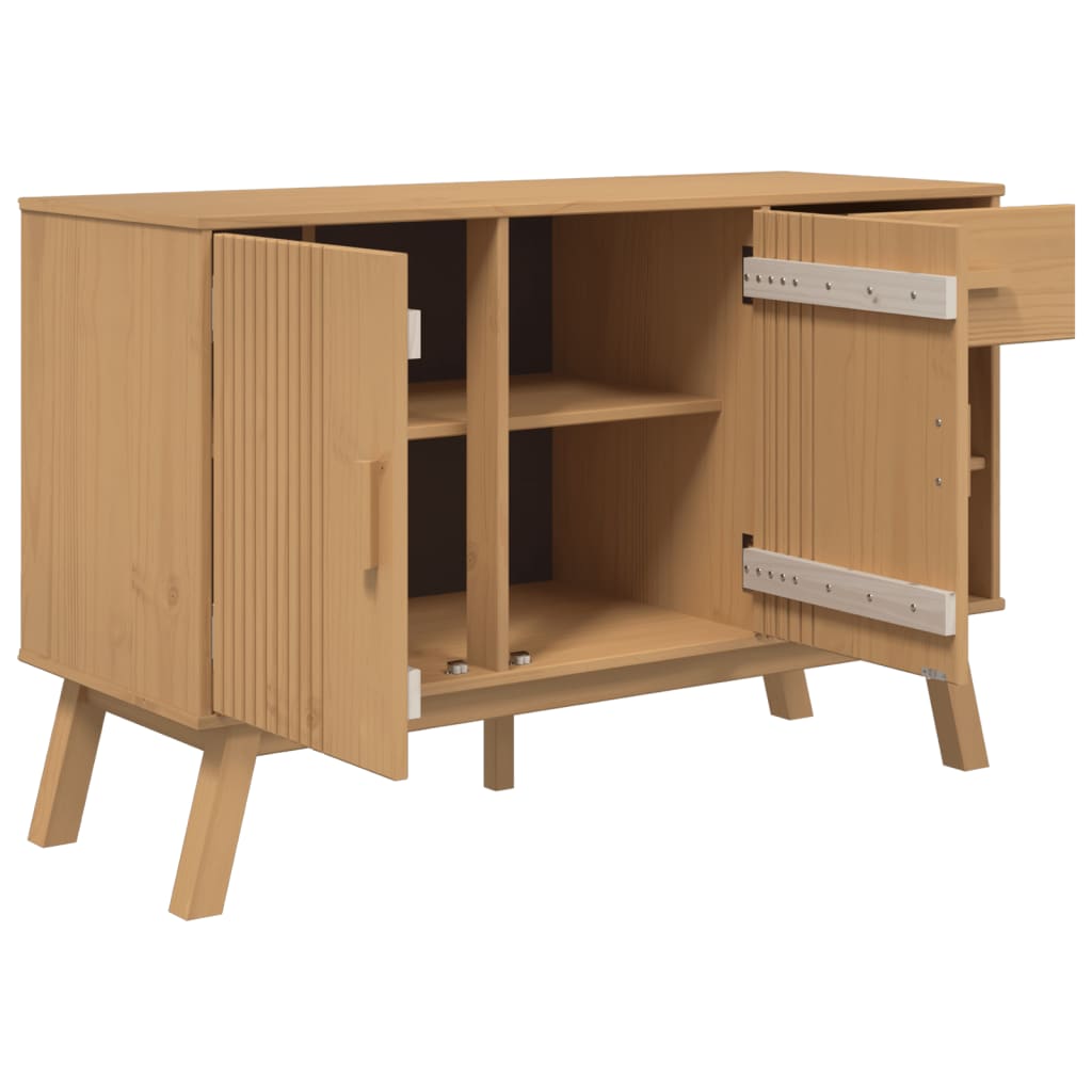Dressoir OLDEN 114x43x73,5 cm massief grenenhout bruin is nu te koop bij PeponiXL, paradijselijk wonen!