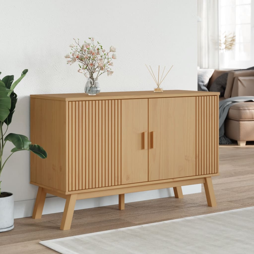 Dressoir OLDEN 114x43x73,5 cm massief grenenhout bruin is nu te koop bij PeponiXL, paradijselijk wonen!