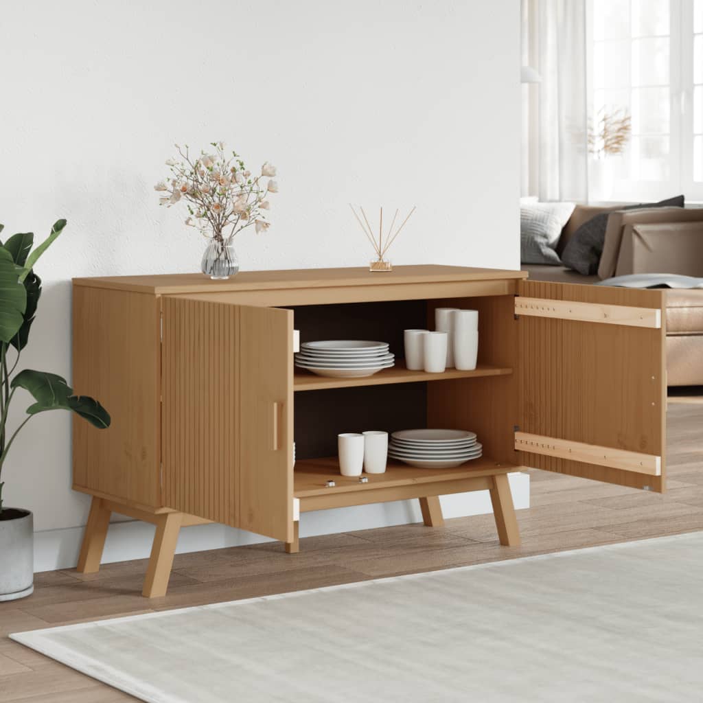 Dressoir OLDEN 114x43x73,5 cm massief grenenhout bruin is nu te koop bij PeponiXL, paradijselijk wonen!