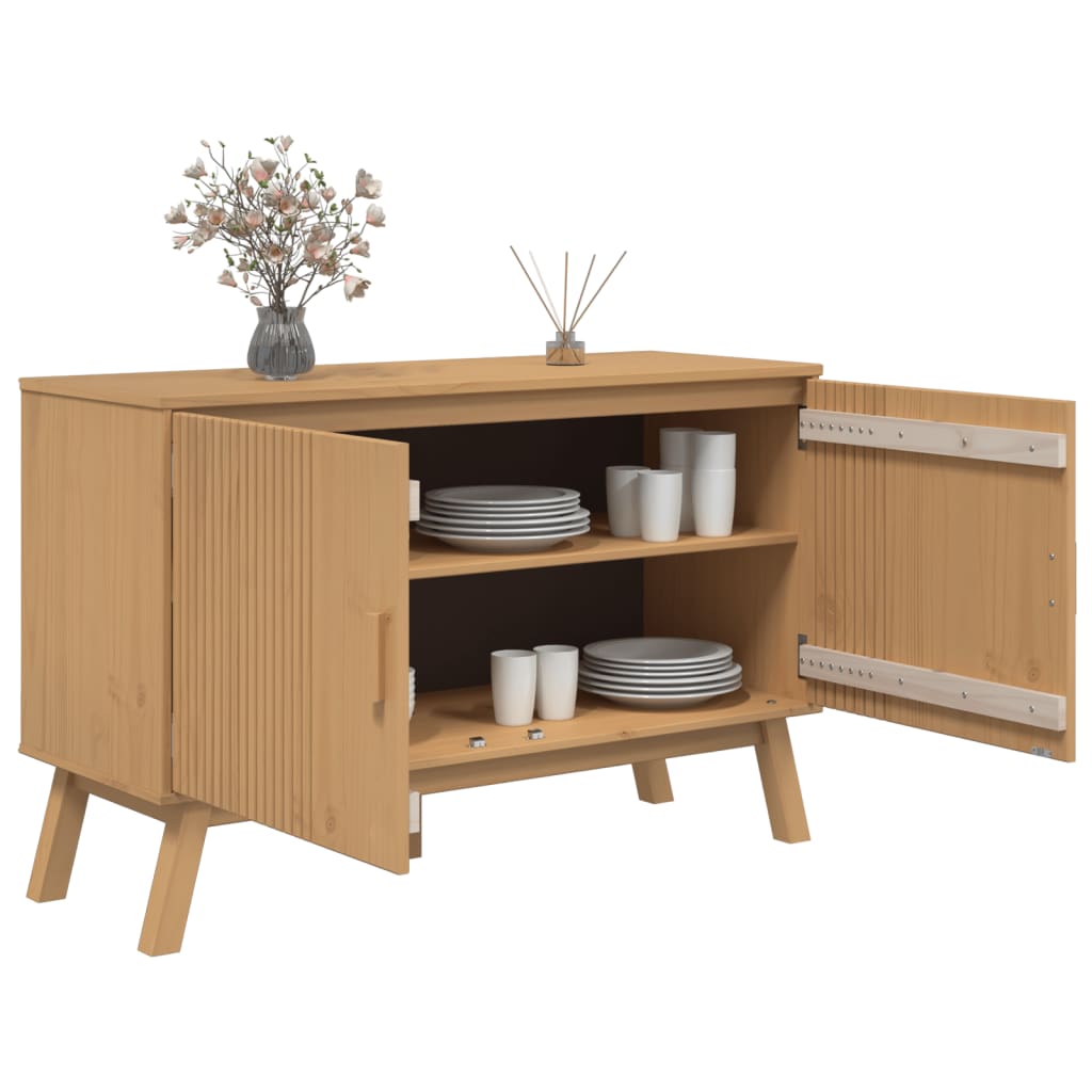 Dressoir OLDEN 114x43x73,5 cm massief grenenhout bruin is nu te koop bij PeponiXL, paradijselijk wonen!