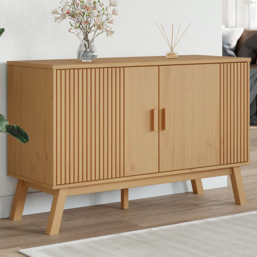 Dressoir OLDEN 114x43x73,5 cm massief grenenhout bruin is nu te koop bij PeponiXL, paradijselijk wonen!