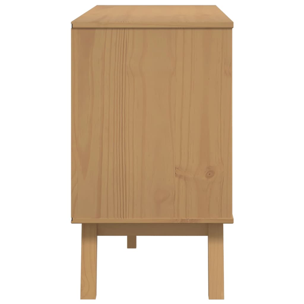 Dressoir OLDEN 114x43x73,5 cm massief grenenhout wit en bruin is nu te koop bij PeponiXL, paradijselijk wonen!