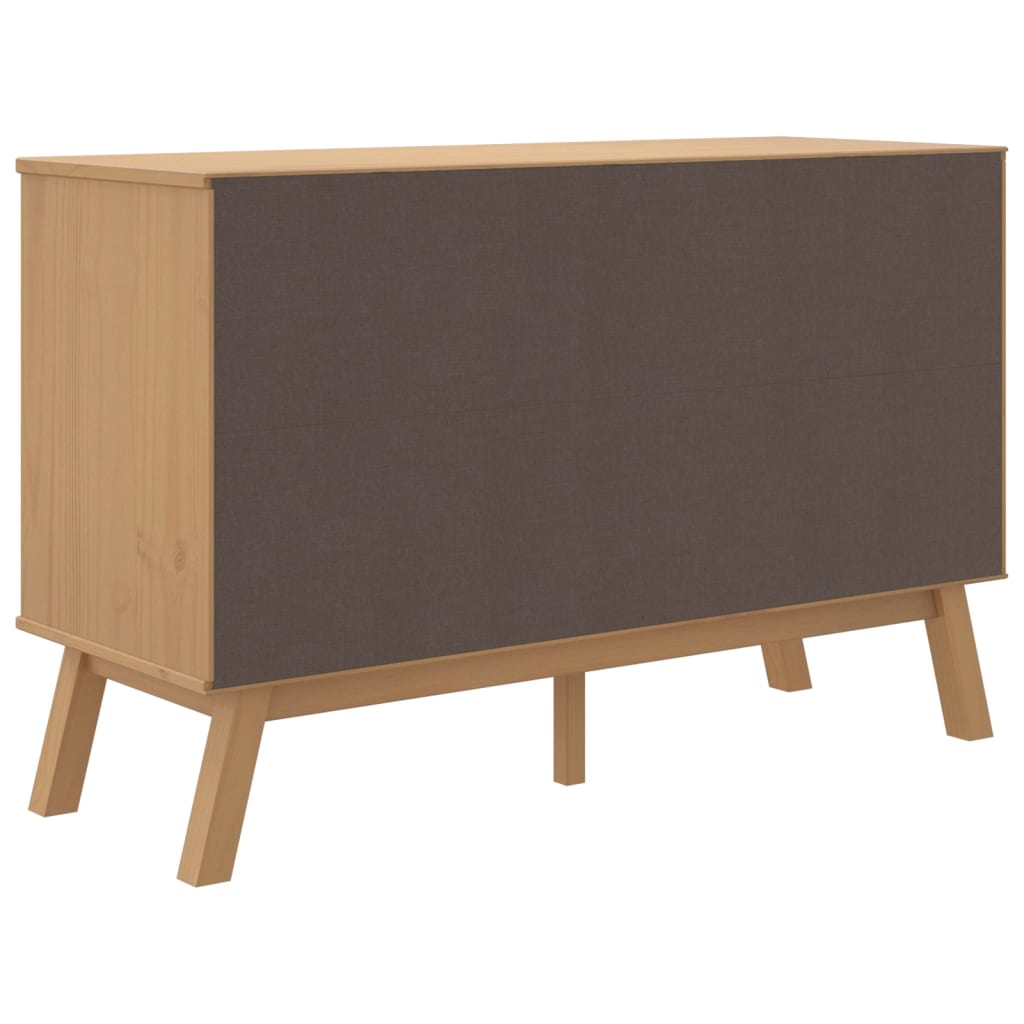 Dressoir OLDEN 114x43x73,5 cm massief grenenhout wit en bruin is nu te koop bij PeponiXL, paradijselijk wonen!