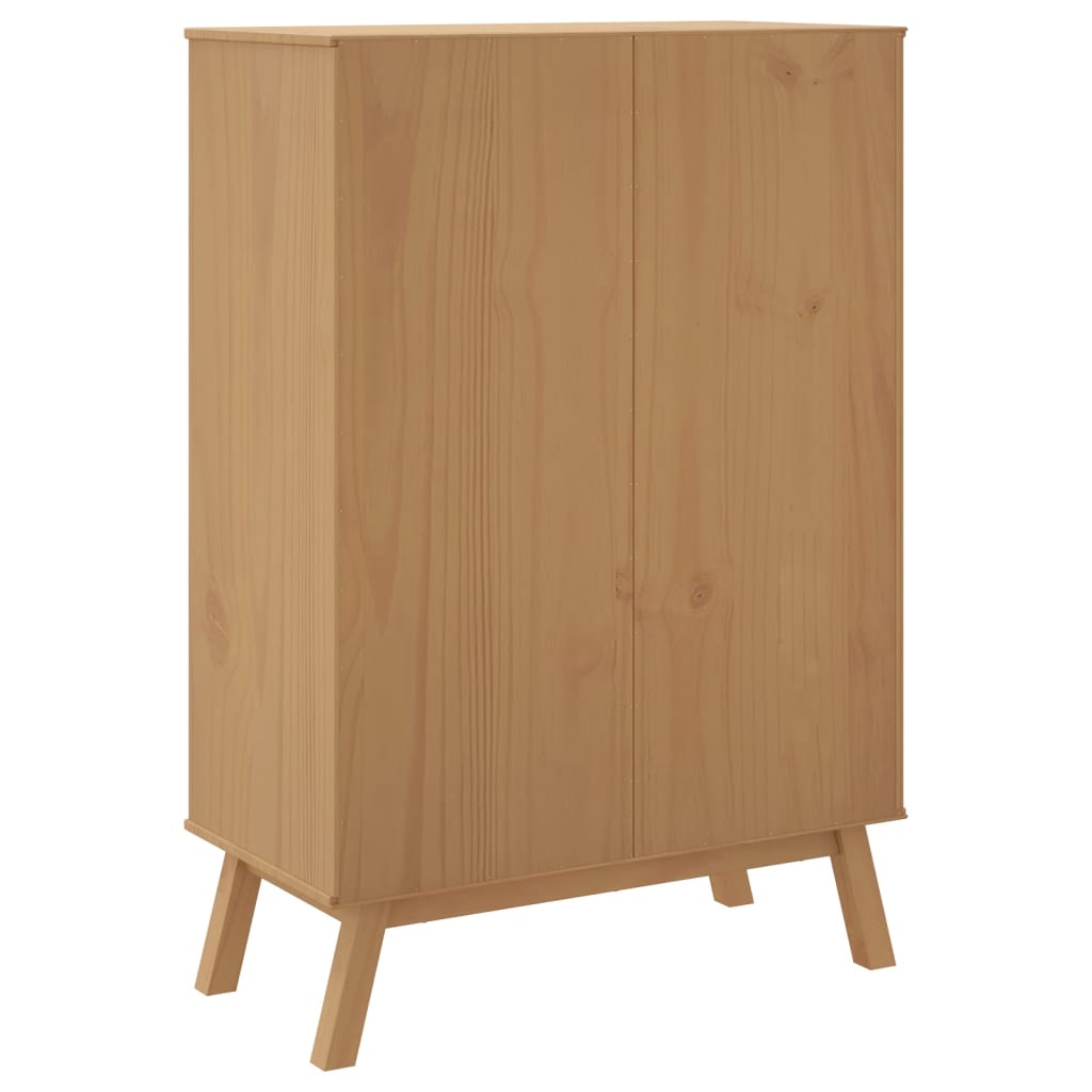Hoge kast OLDEN 85x43x125 cm massief grenenhout bruin is nu te koop bij PeponiXL, paradijselijk wonen!