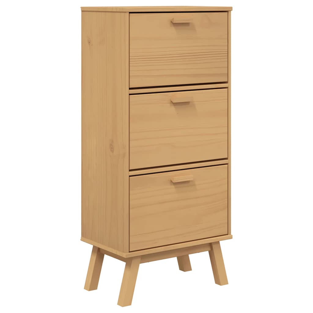 Schoenenkast OLDEN 55x35x120 cm grenenhout bruin is nu te koop bij PeponiXL, paradijselijk wonen!