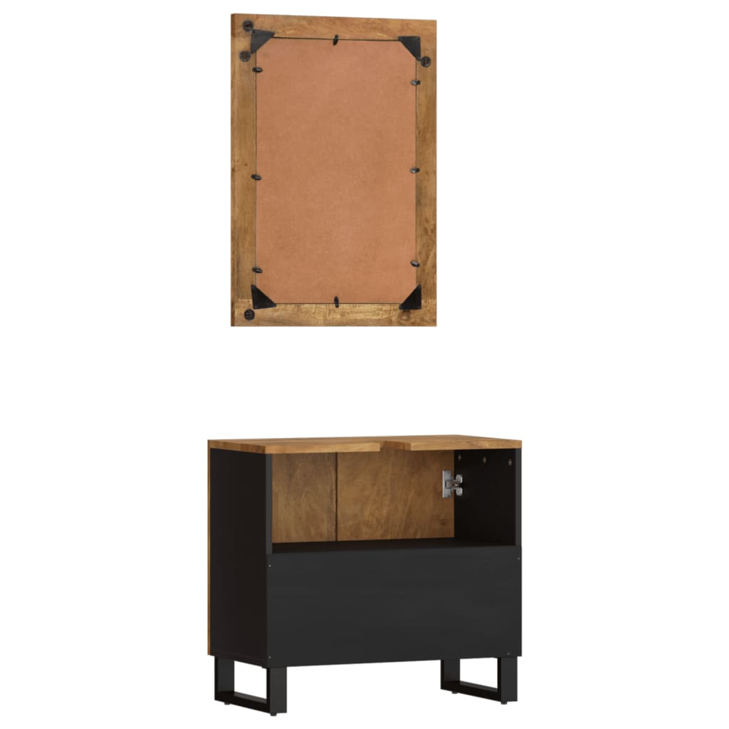 2-delige Badkamermeubelset massief mangohout is nu te koop bij PeponiXL, paradijselijk wonen!