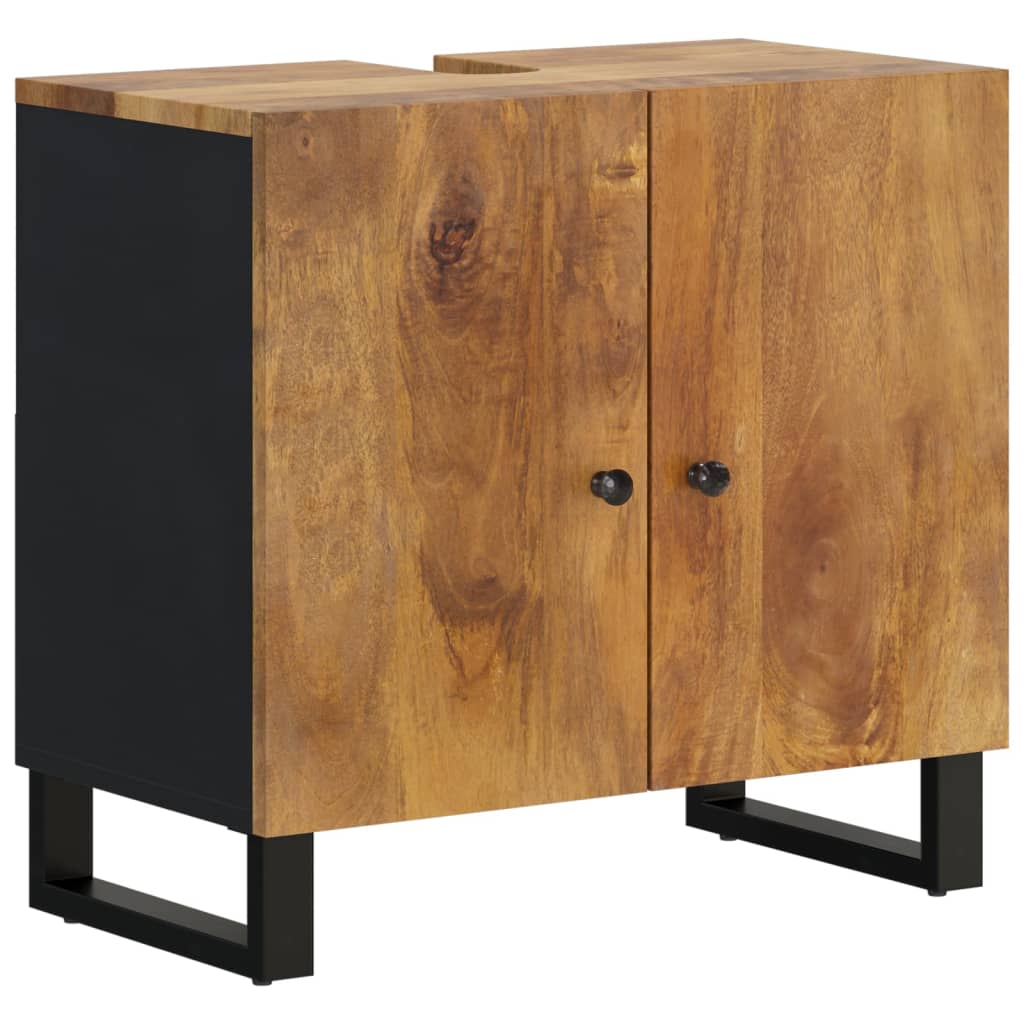 2-delige Badkamermeubelset massief mangohout is nu te koop bij PeponiXL, paradijselijk wonen!