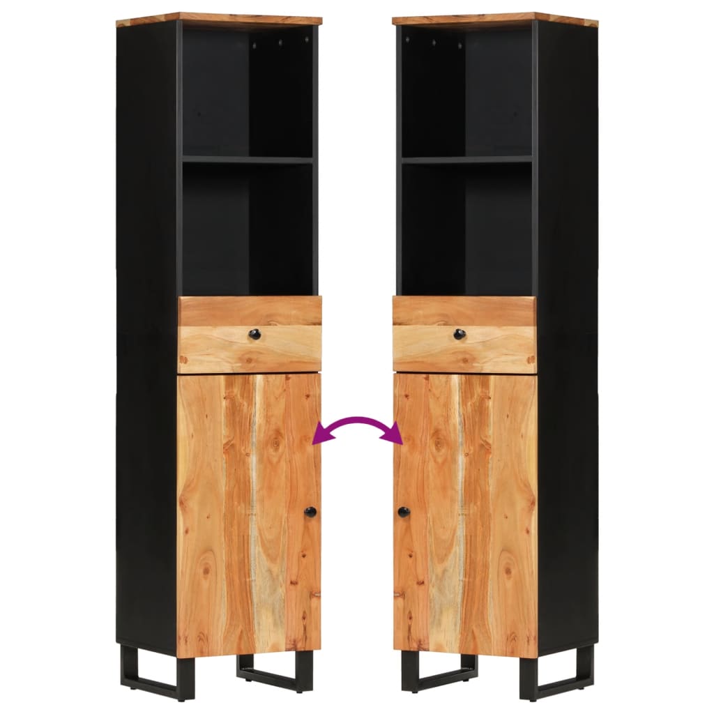 3-delige Badkamermeubelset massief acaciahout is nu te koop bij PeponiXL, paradijselijk wonen!