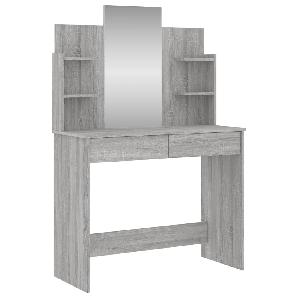 Kaptafel met spiegel 96x39x142 cm grijs sonoma eikenkleurig is nu te koop bij PeponiXL, paradijselijk wonen!
