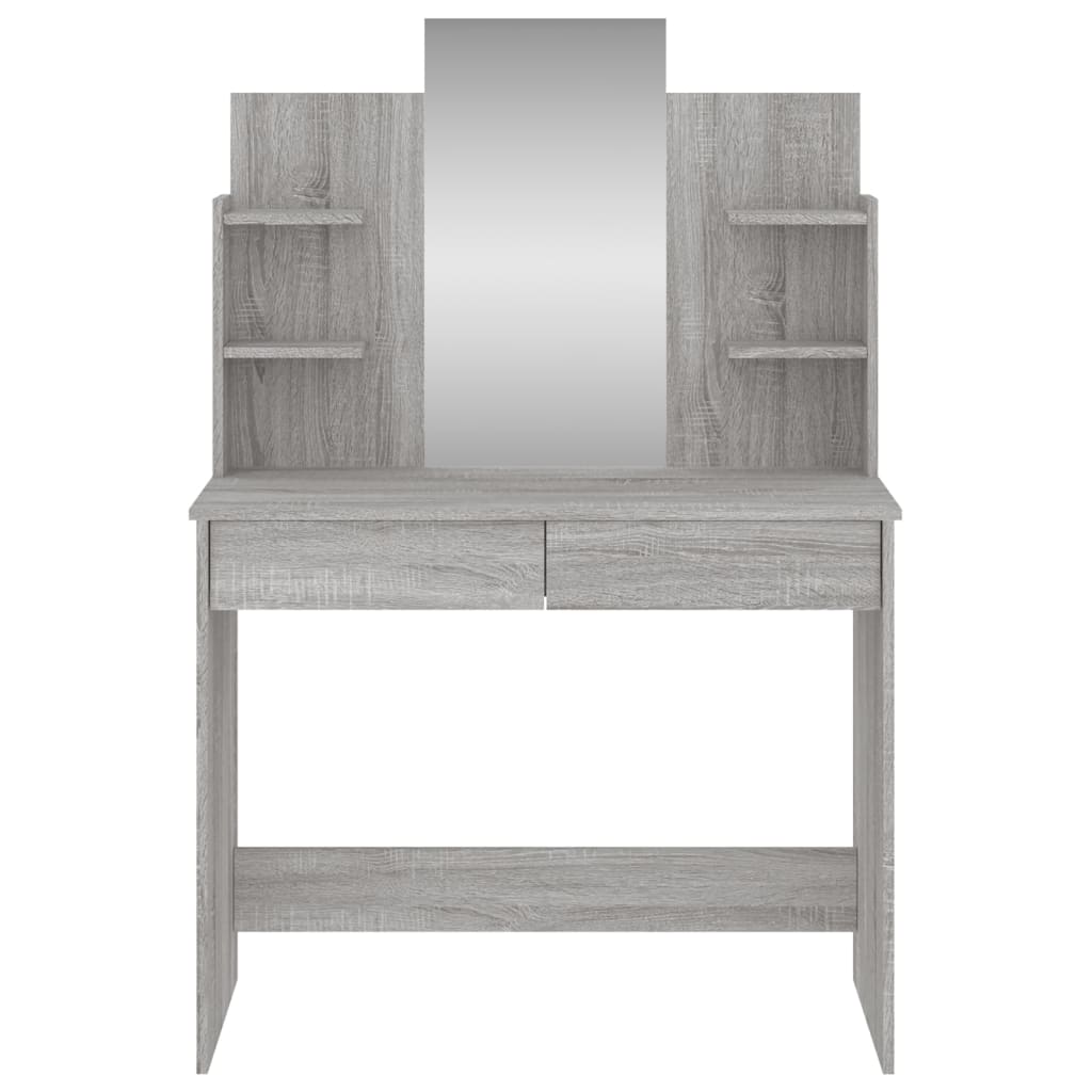 Kaptafel met spiegel 96x39x142 cm grijs sonoma eikenkleurig is nu te koop bij PeponiXL, paradijselijk wonen!