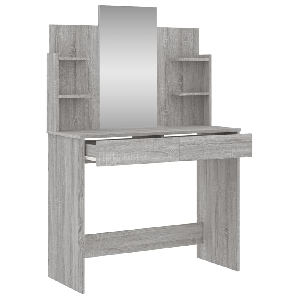 Kaptafel met spiegel 96x39x142 cm grijs sonoma eikenkleurig is nu te koop bij PeponiXL, paradijselijk wonen!