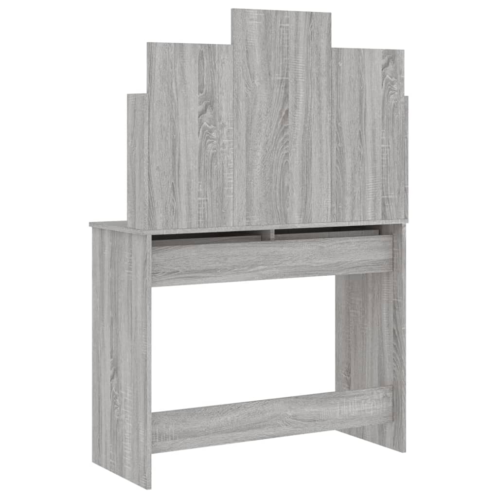 Kaptafel met spiegel 96x39x142 cm grijs sonoma eikenkleurig is nu te koop bij PeponiXL, paradijselijk wonen!