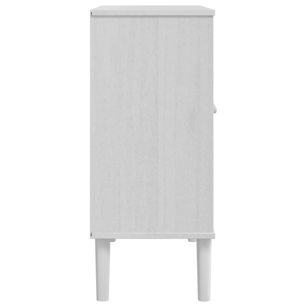 Dressoir SENJA 80x35x80 cm rattan look massief grenenhout wit is nu te koop bij PeponiXL, paradijselijk wonen!