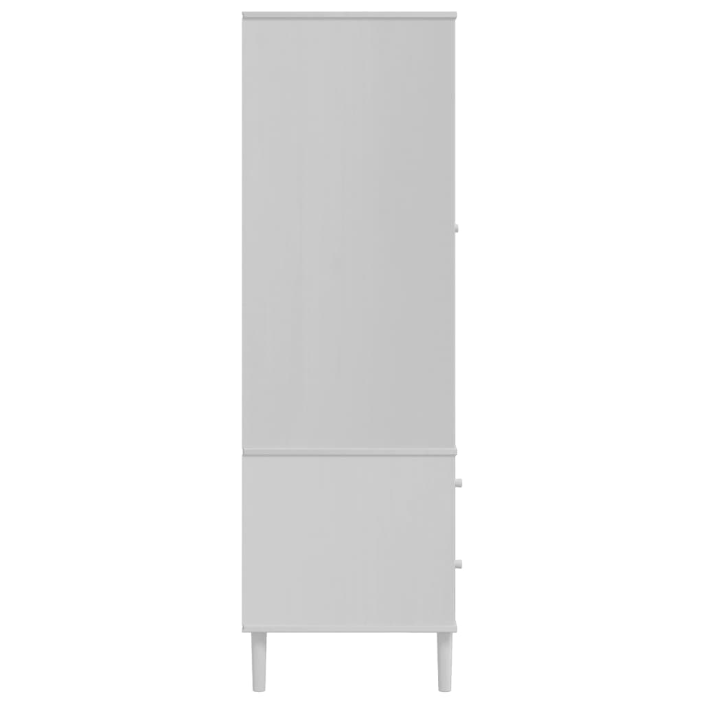 Kledingkast SENJA 90x55x175 cm rattan look grenenhout wit is nu te koop bij PeponiXL, paradijselijk wonen!