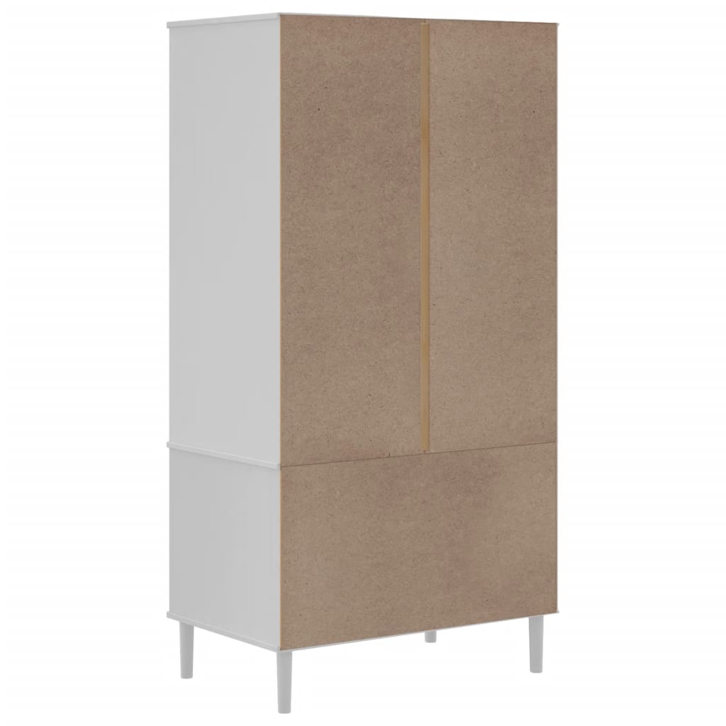 Kledingkast SENJA 90x55x175 cm rattan look grenenhout wit is nu te koop bij PeponiXL, paradijselijk wonen!