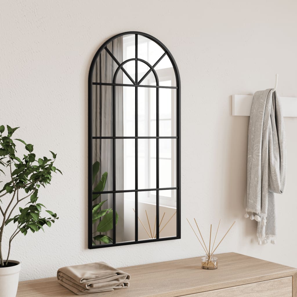 Wandspiegel boog 40x80 cm ijzer zwart is nu te koop bij PeponiXL, paradijselijk wonen!