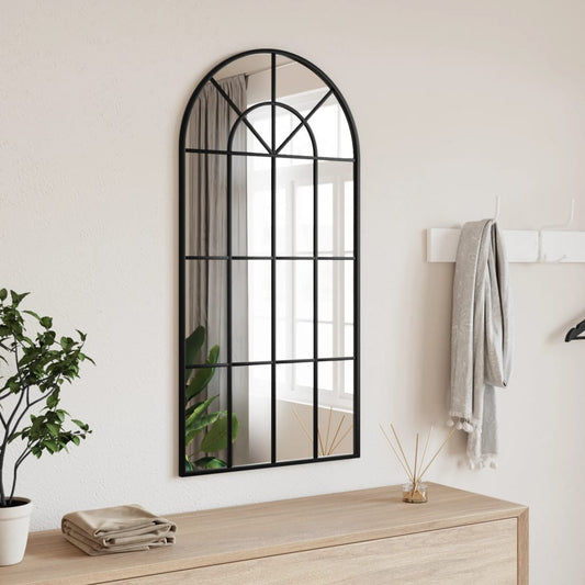 Wandspiegel boog 50x100 cm ijzer zwart is nu te koop bij PeponiXL, paradijselijk wonen!