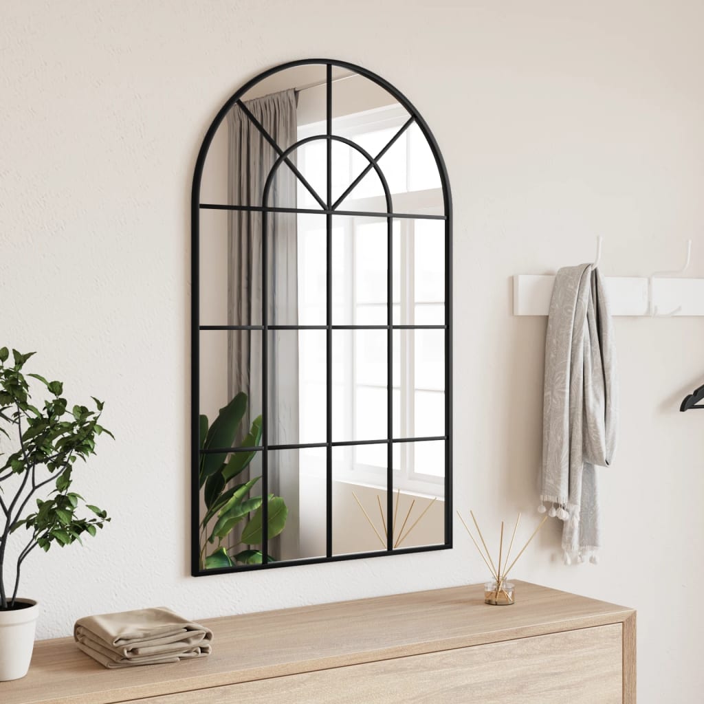 Wandspiegel boog 60x100 cm ijzer zwart is nu te koop bij PeponiXL, paradijselijk wonen!