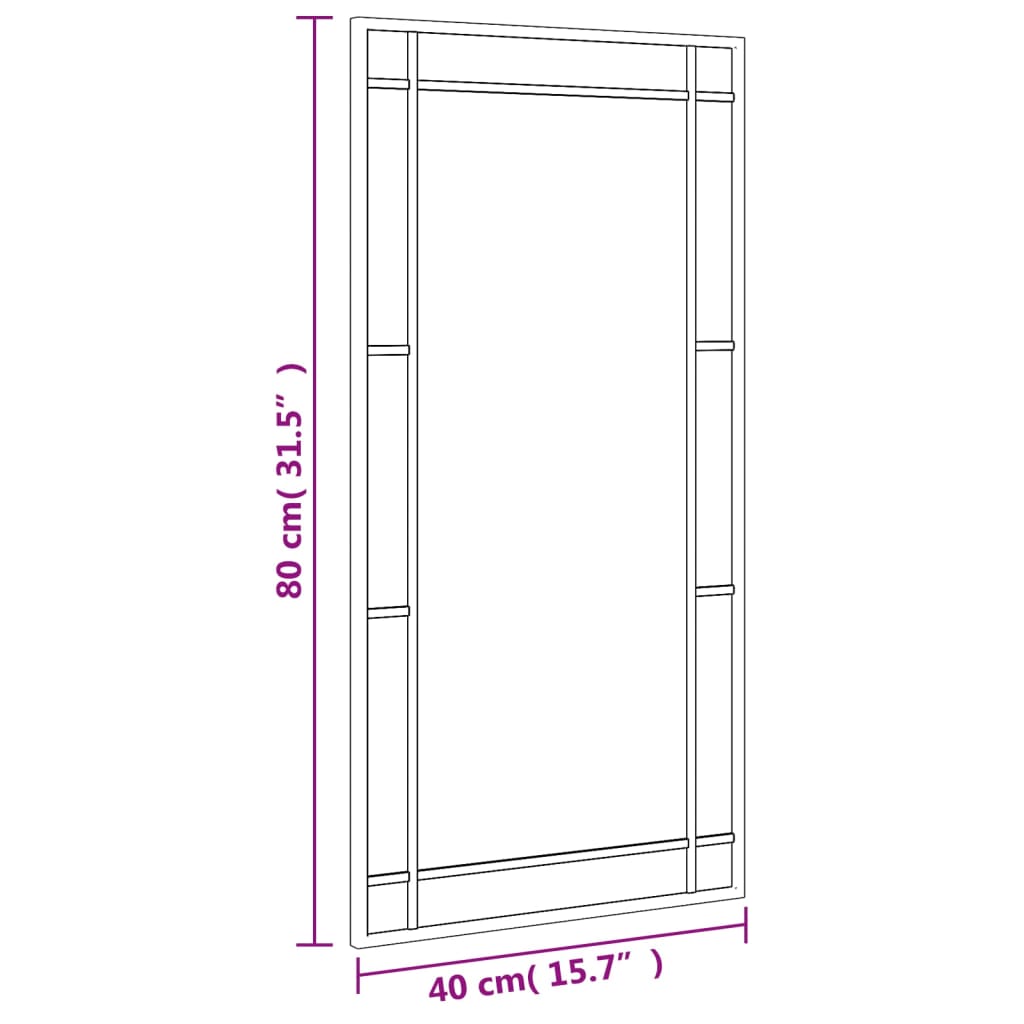 Wandspiegel rechthoekig 40x80 cm ijzer zwart is nu te koop bij PeponiXL, paradijselijk wonen!