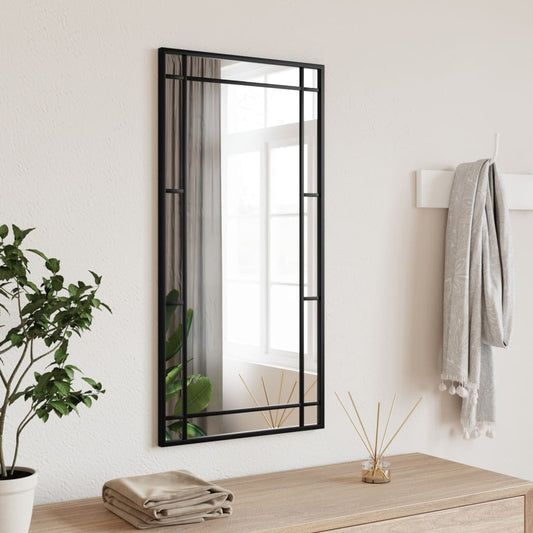 Wandspiegel rechthoekig 40x80 cm ijzer zwart is nu te koop bij PeponiXL, paradijselijk wonen!