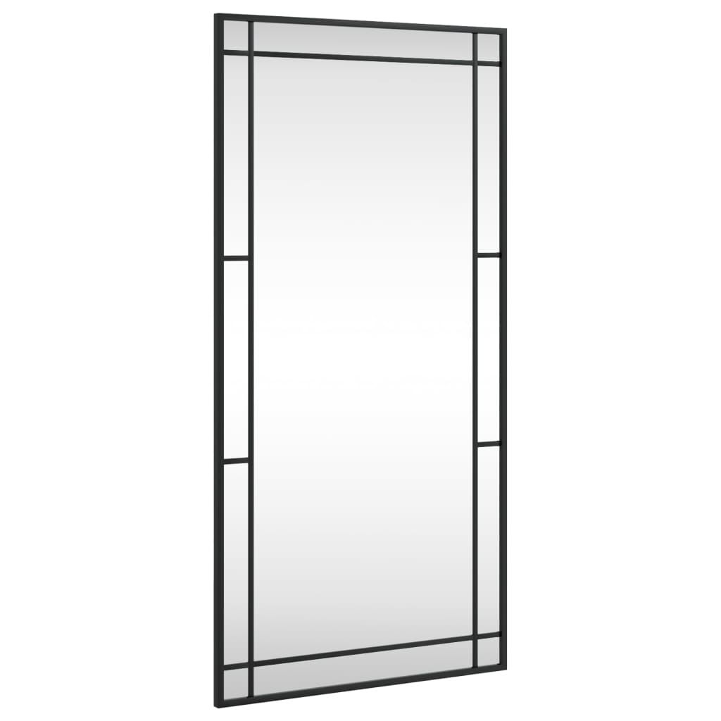 Wandspiegel rechthoekig 50x100 cm ijzer zwart is nu te koop bij PeponiXL, paradijselijk wonen!