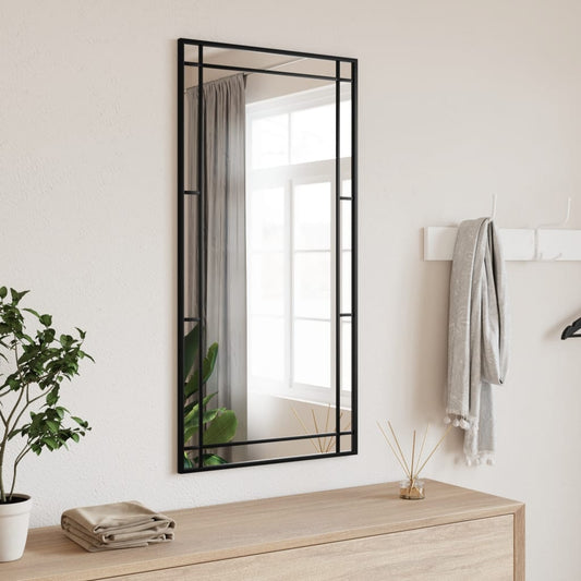 Wandspiegel rechthoekig 50x100 cm ijzer zwart is nu te koop bij PeponiXL, paradijselijk wonen!
