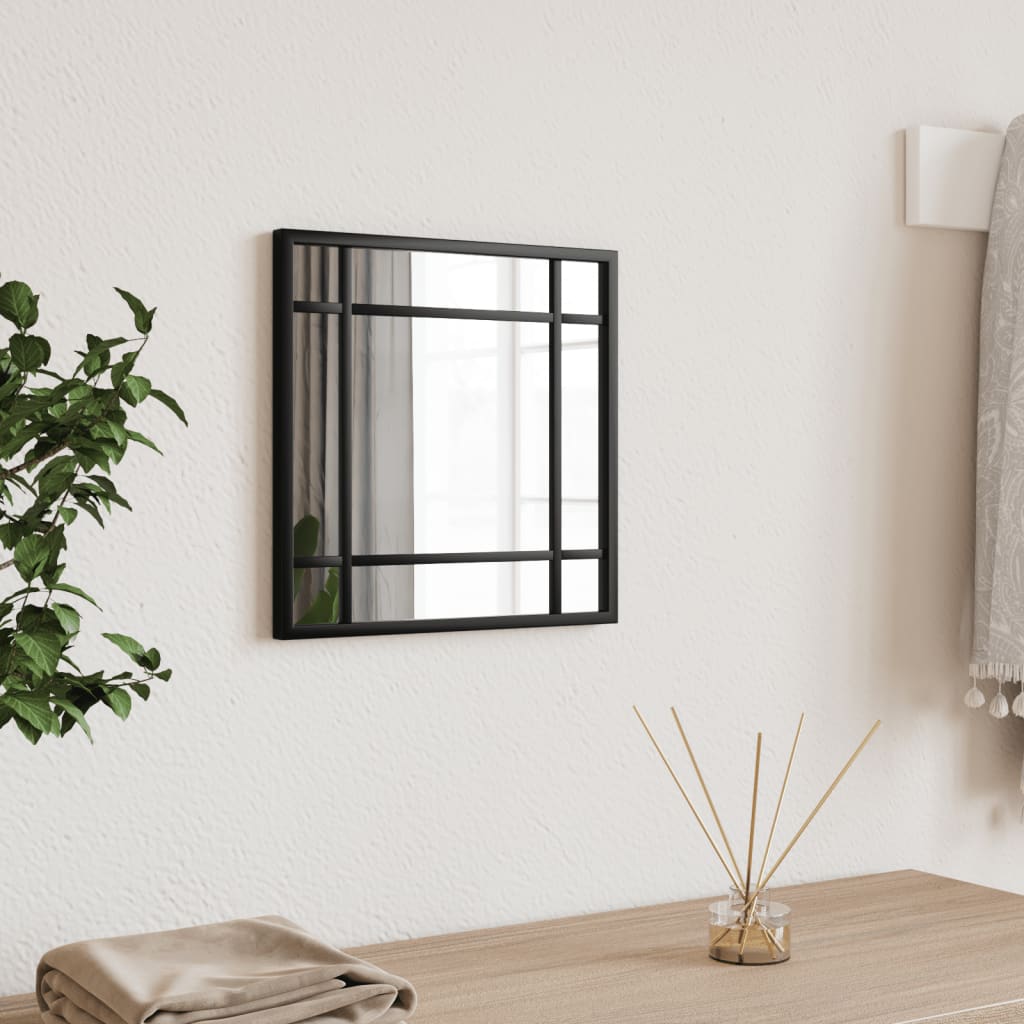 Wandspiegel vierkant 30x30 cm ijzer zwart is nu te koop bij PeponiXL, paradijselijk wonen!