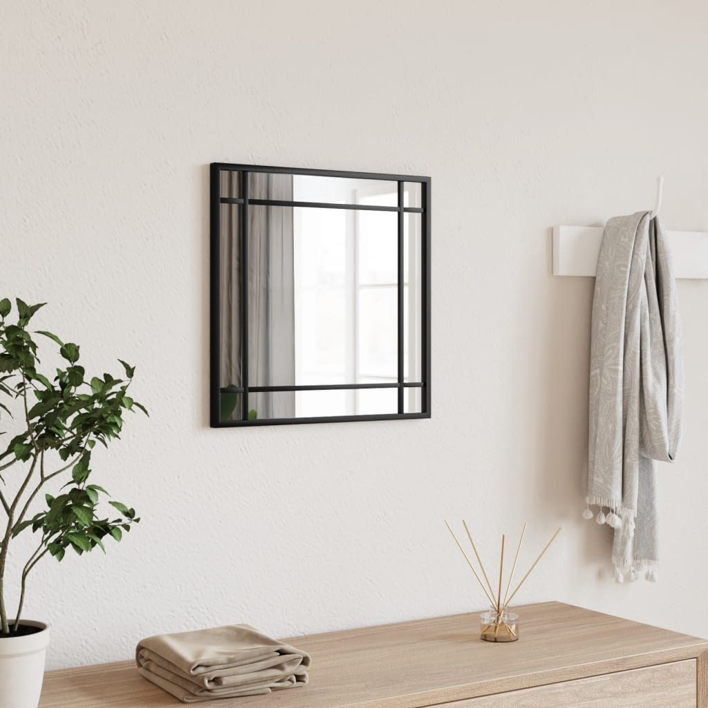 Wandspiegel vierkant 40x40 cm ijzer zwart is nu te koop bij PeponiXL, paradijselijk wonen!