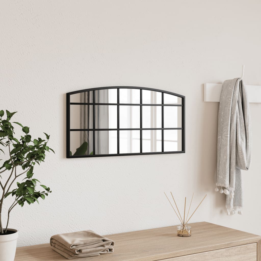 Wandspiegel boog 60x30 cm ijzer zwart is nu te koop bij PeponiXL, paradijselijk wonen!