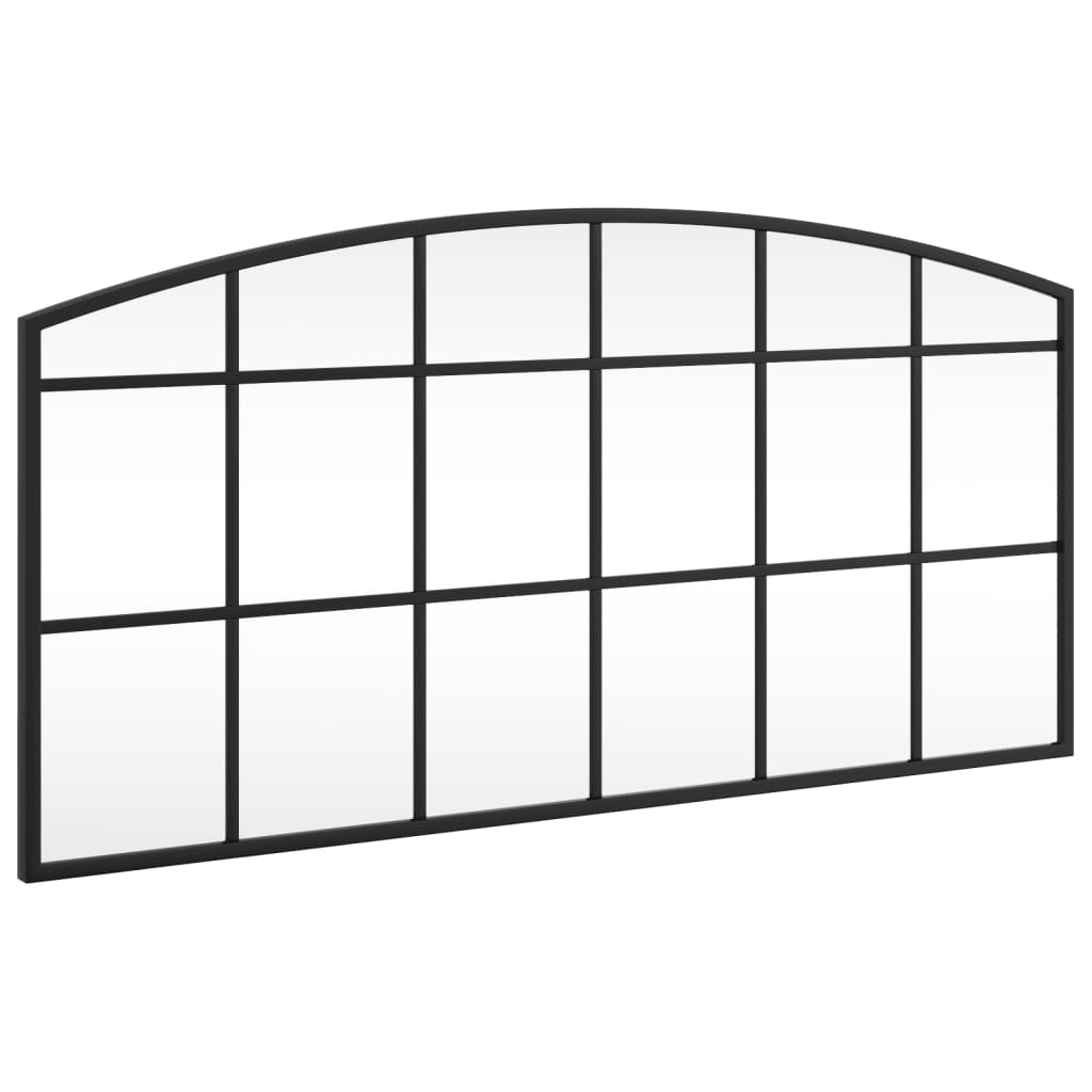 Wandspiegel boog 80x40 cm ijzer zwart is nu te koop bij PeponiXL, paradijselijk wonen!