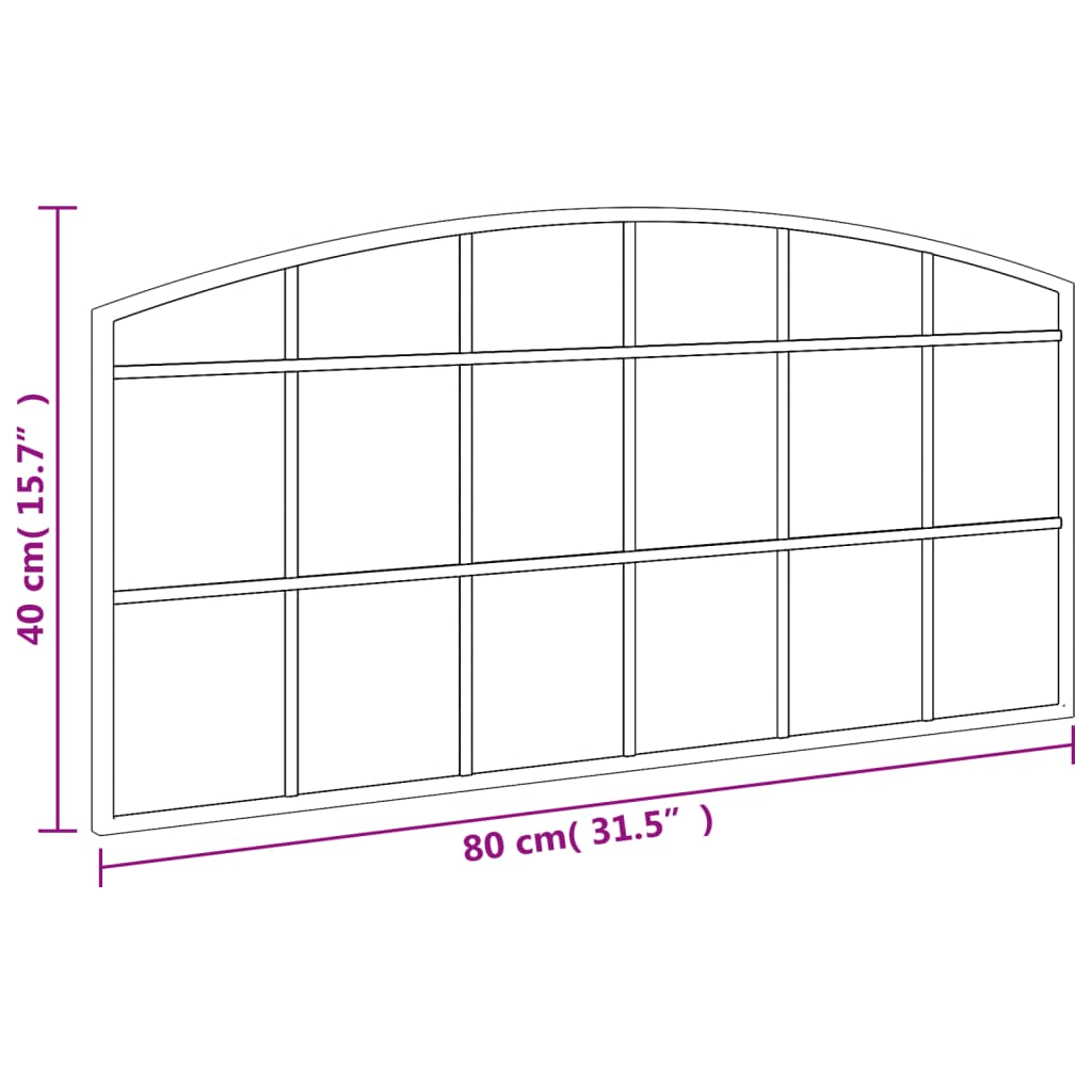 Wandspiegel boog 80x40 cm ijzer zwart is nu te koop bij PeponiXL, paradijselijk wonen!