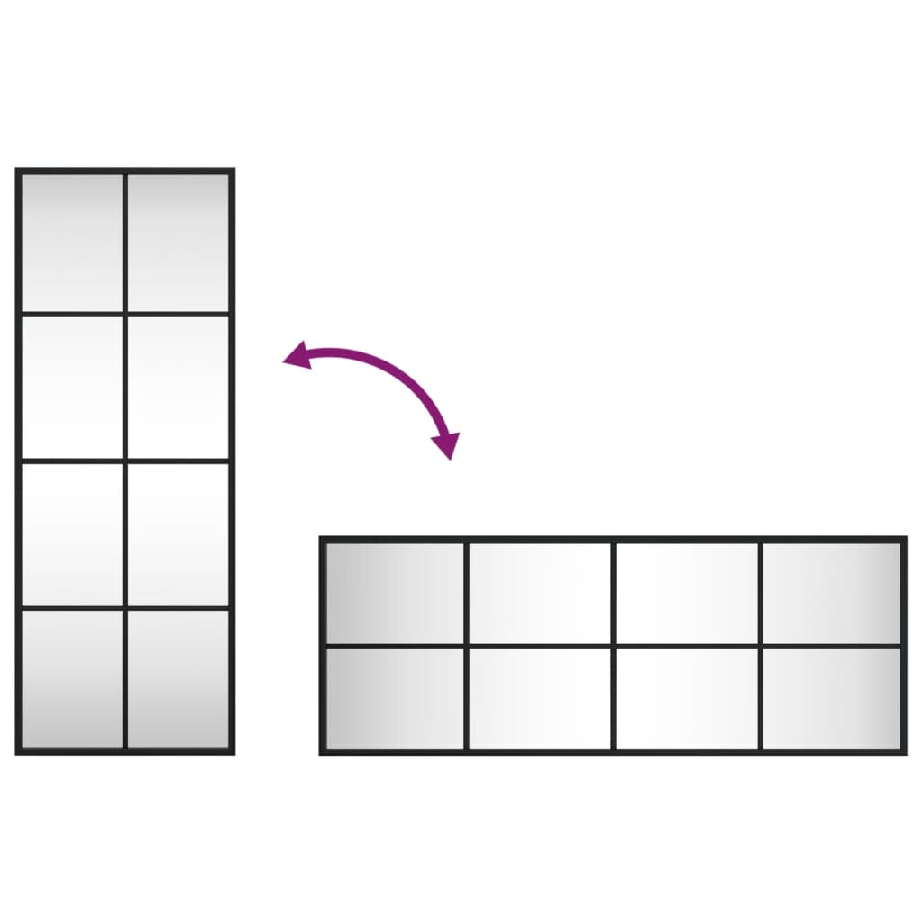 Wandspiegel rechthoekig 30x80 cm ijzer zwart is nu te koop bij PeponiXL, paradijselijk wonen!