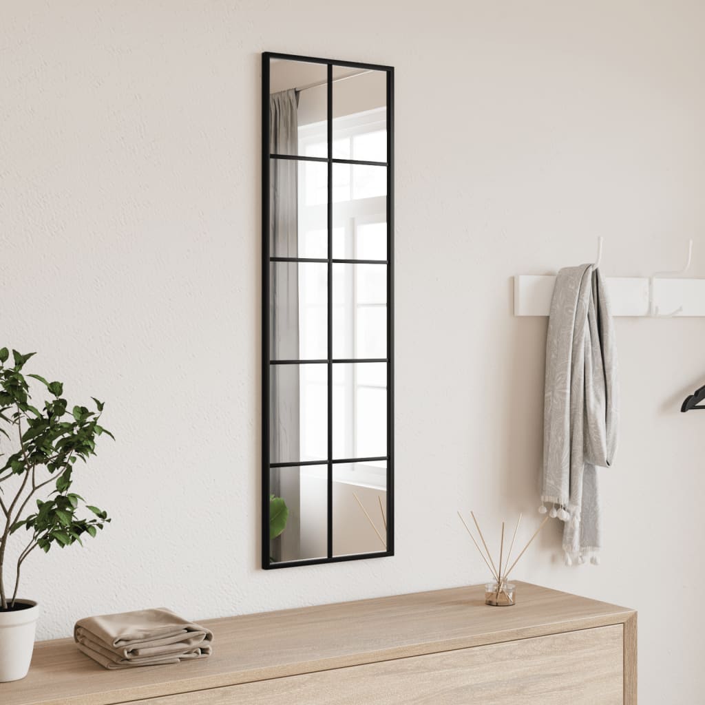 Wandspiegel rechthoekig 30x100 cm ijzer zwart is nu te koop bij PeponiXL, paradijselijk wonen!