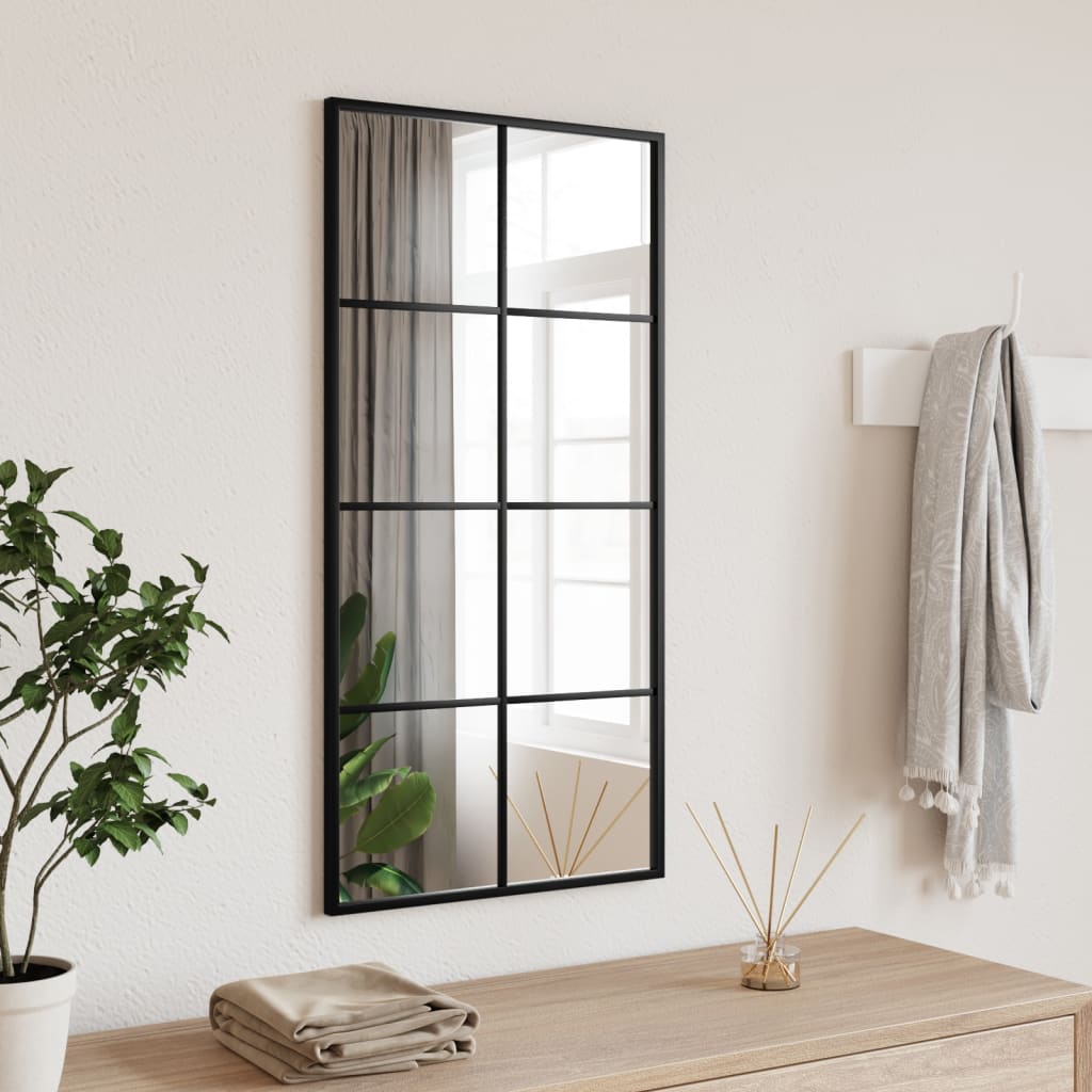 Wandspiegel rechthoekig 40x80 cm ijzer zwart is nu te koop bij PeponiXL, paradijselijk wonen!