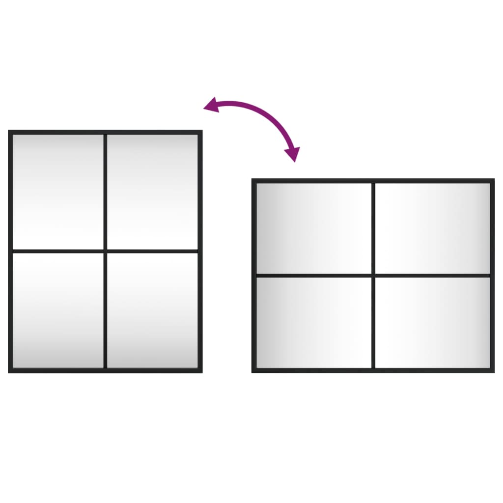 Wandspiegel rechthoekig 40x50 cm ijzer zwart is nu te koop bij PeponiXL, paradijselijk wonen!
