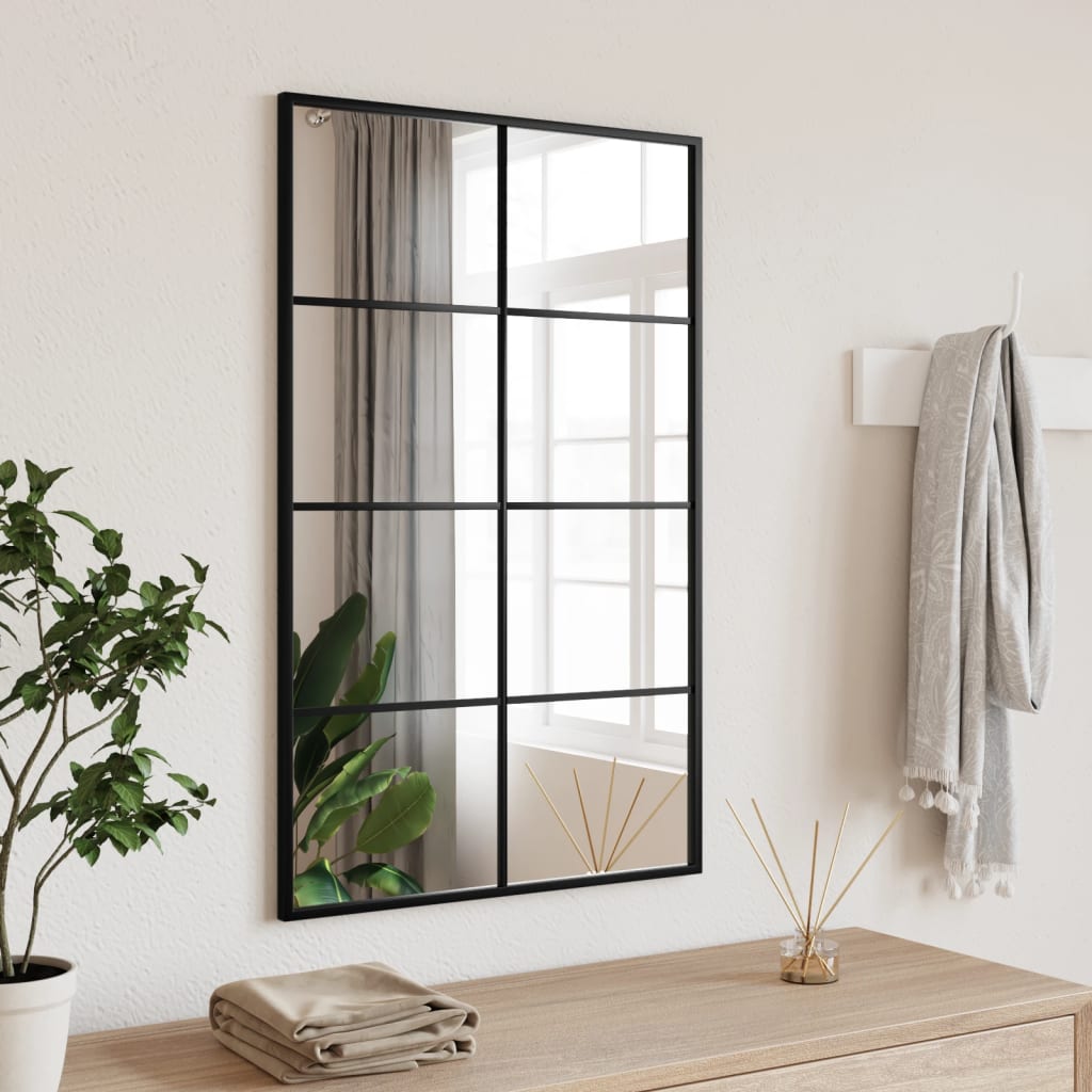 Wandspiegel rechthoekig 50x80 cm ijzer zwart is nu te koop bij PeponiXL, paradijselijk wonen!