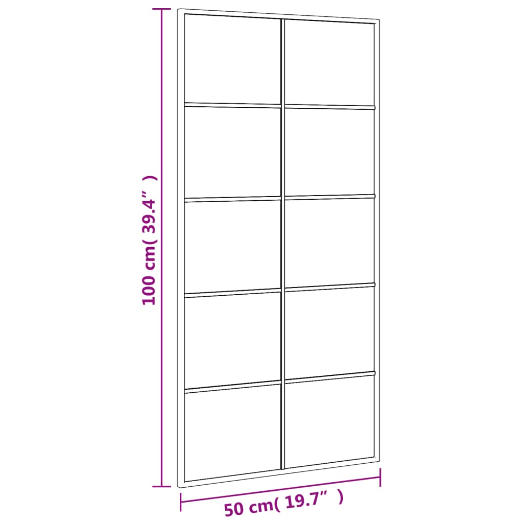 Wandspiegel rechthoekig 50x100 cm ijzer zwart is nu te koop bij PeponiXL, paradijselijk wonen!