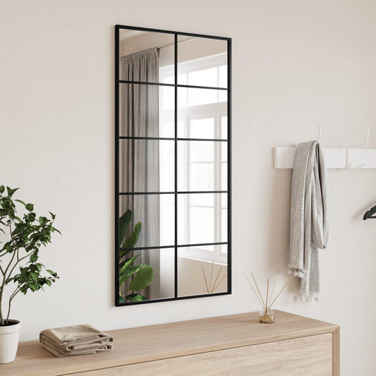 Wandspiegel rechthoekig 50x100 cm ijzer zwart is nu te koop bij PeponiXL, paradijselijk wonen!